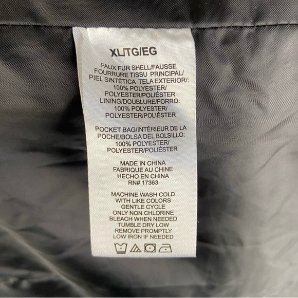 Cuddl Duds Black Curly Sherpa Shawl Collar Coat Sz XL - Picture 8 of 10